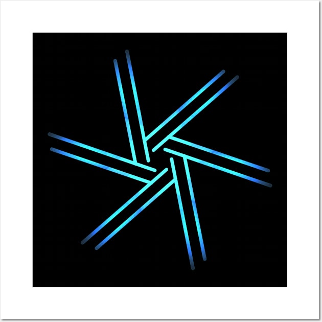 Neon blue geometric design Wall Art by FariDesigns 